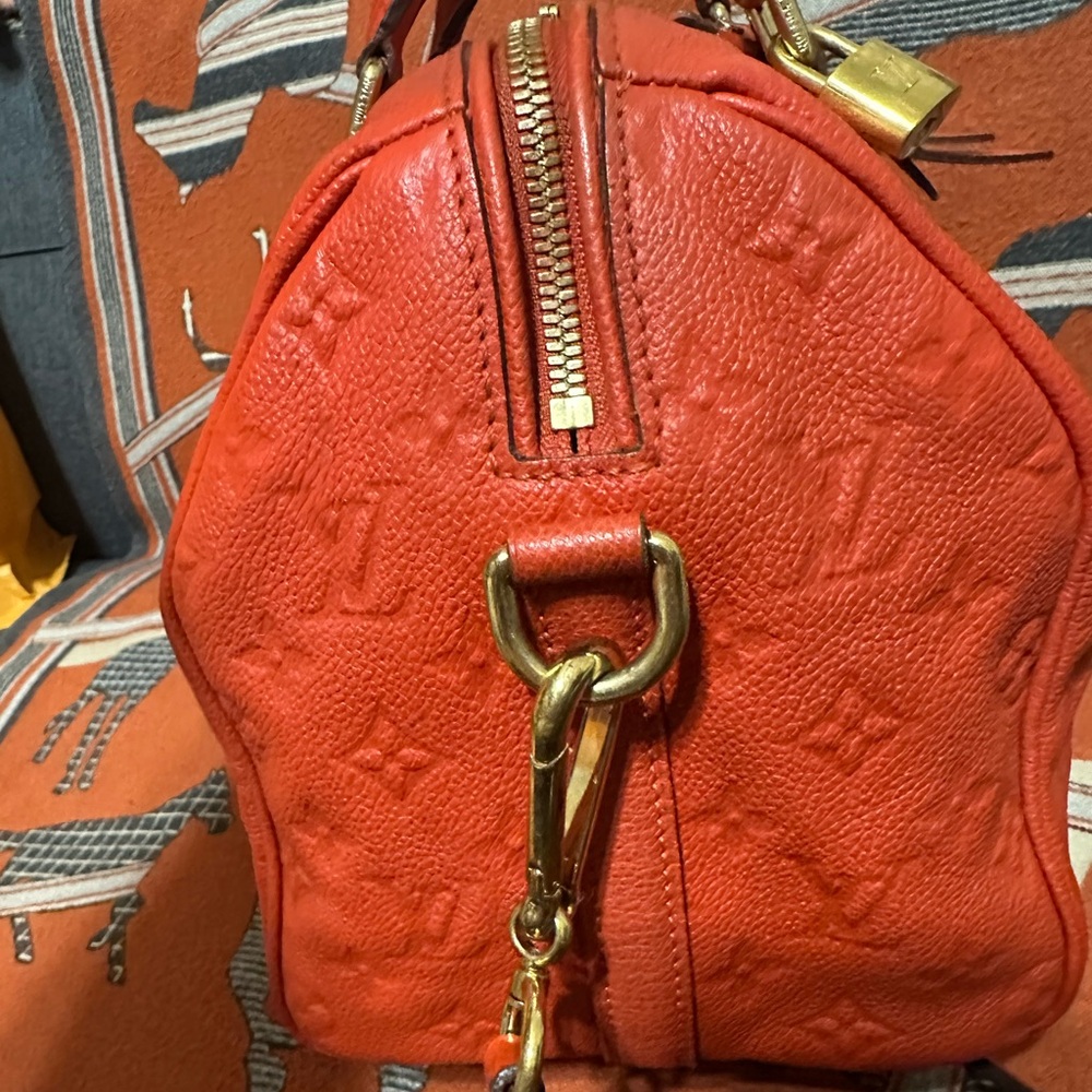 LOUIS VUITTON❤️🌟AH2163 EMPREINTE ORANGE SPEEDY BANDOULIERE 30 ⭐️ - Picture 6 of 15